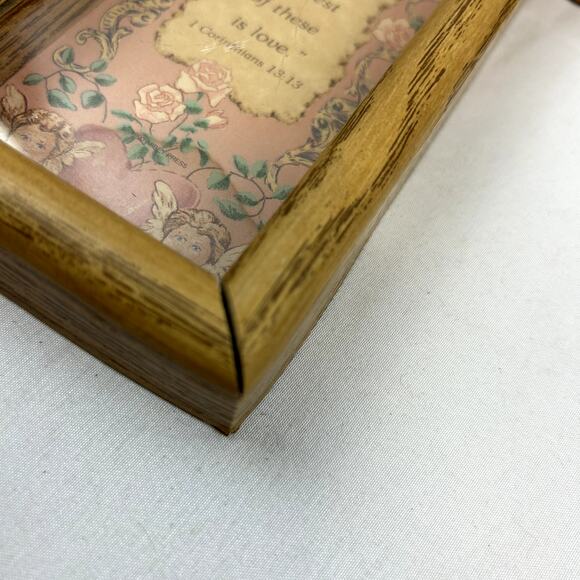 Abbey Press CROSS wood frame 3-D Faith Hope Love Made in USA 12 x 9" - Picture 8 of 11